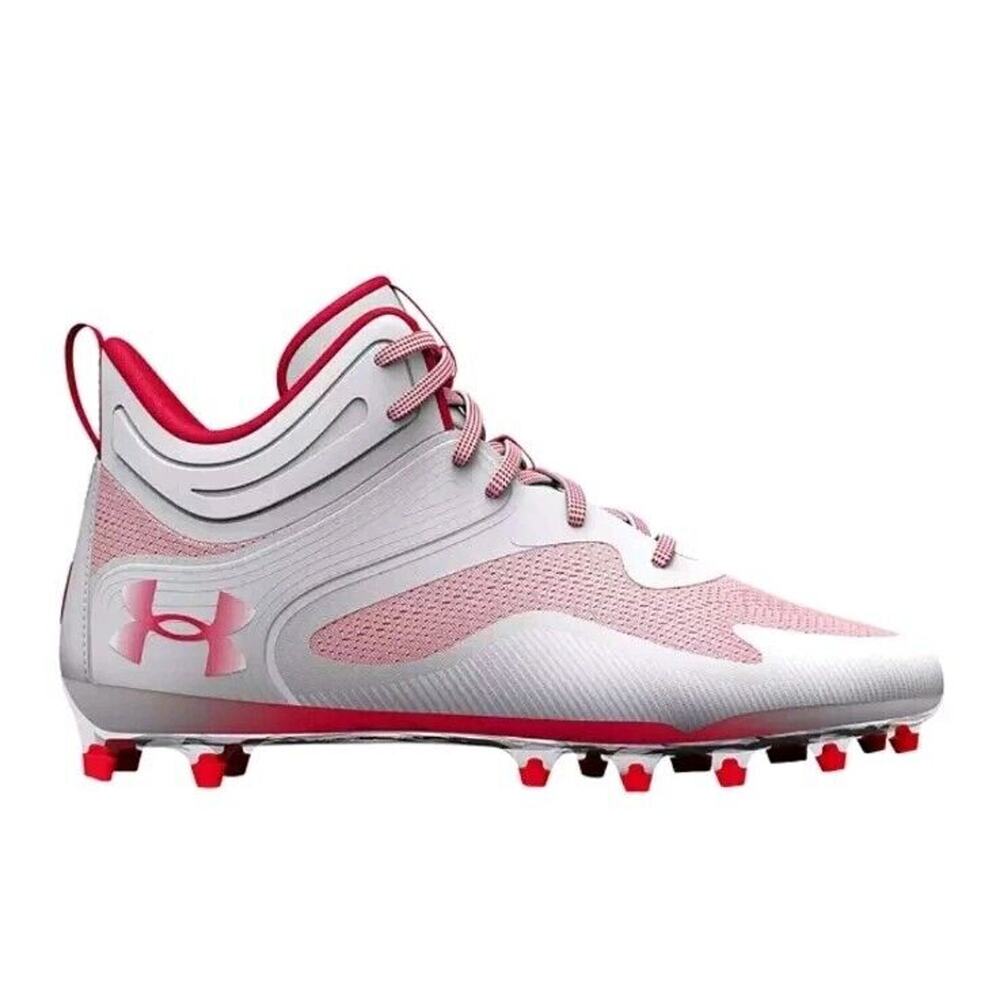 Lacrosse Cleats Under Armour UA Command MC Mid Red White Men's 10 New